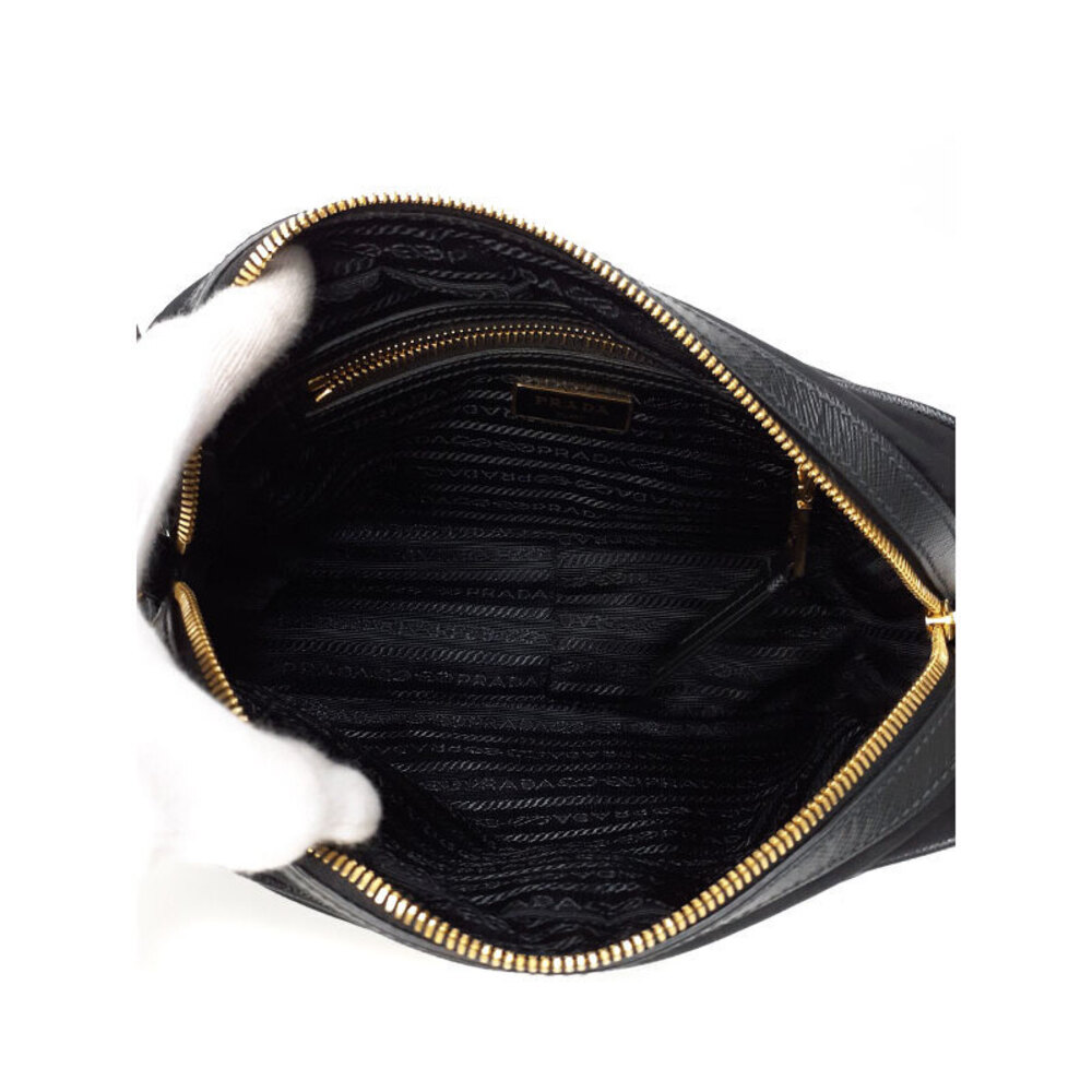 Prada Tessuto Crossbody messenger bag saffiano leather Black - Picture 3 of 9